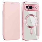 For Google Pixel 9 Shield MagSafe RFID Anti-theft Leather Phone Case(Pink) - 1