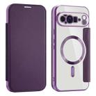 For Google Pixel 10 Pro XL Shield MagSafe RFID Anti-theft Leather Phone Case(Purple) - 1