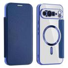 For Google Pixel 10 Pro XL Shield MagSafe RFID Anti-theft Leather Phone Case(Dark Blue) - 1