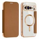 For Google Pixel 10 Pro XL Shield MagSafe RFID Anti-theft Leather Phone Case(Brown) - 1