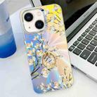 For iPhone 14 Electroplating Laser Flower Ring Holder TPU Phone Case(Pear Blossom AH17) - 1