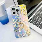 For iPhone 14 Pro Electroplating Laser Flower Ring Holder TPU Phone Case(Pear Blossom AH17) - 1