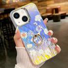 For iPhone 13 Electroplating Laser Flower Ring Holder TPU Phone Case(Chrysanthemum AH5) - 1