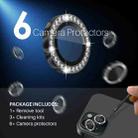 For iPhone 15 / 15 Plus / 14 / 14 Plus NORTHJO 3 Set 6Pcs Camera Lens Protector Diamond Metal Ring Film(Graphite) - 2