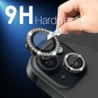 For iPhone 15 / 15 Plus / 14 / 14 Plus NORTHJO 3 Set 6Pcs Camera Lens Protector Diamond Metal Ring Film(Graphite) - 3