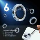 For iPhone 15 / 15 Plus / 14 / 14 Plus NORTHJO 3 Set 6Pcs Camera Lens Protector Diamond Metal Ring Film(Blue) - 2