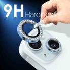 For iPhone 15 / 15 Plus / 14 / 14 Plus NORTHJO 3 Set 6Pcs Camera Lens Protector Diamond Metal Ring Film(Blue) - 3