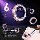 For iPhone 15 / 15 Plus / 14 / 14 Plus NORTHJO 3 Set 6Pcs Camera Lens Protector Diamond Metal Ring Film(Pink) - 2