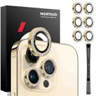 For iPhone 15 Pro / 15 Pro Max NORTHJO 2 Set 6Pcs Camera Lens Protector Diamond Metal Ring Film(Gold) - 1