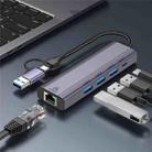 T513 USB-A / Type-C to USB3.0 x 3 + USB-C + Gigabit Laptop Adapter Docking Station - 2