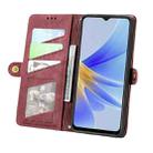 For OPPO A60 4G Geometric Zipper Wallet Side Buckle Leather Phone Case(Red) - 3