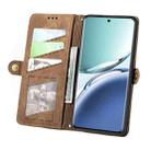 For OPPO A3 Pro Geometric Zipper Wallet Side Buckle Leather Phone Case(Brown) - 3