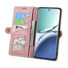 For OPPO A3 Pro Geometric Zipper Wallet Side Buckle Leather Phone Case(Pink) - 3