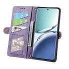 For OPPO A3 Pro Geometric Zipper Wallet Side Buckle Leather Phone Case(Purple) - 3