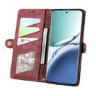 For OPPO A3 Pro Geometric Zipper Wallet Side Buckle Leather Phone Case(Red) - 3