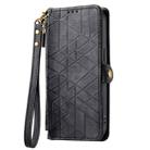 For OPPO Find X7 Geometric Zipper Wallet Side Buckle Leather Phone Case(Black) - 2