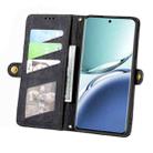 For OPPO Find X7 Geometric Zipper Wallet Side Buckle Leather Phone Case(Black) - 3