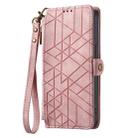 For OPPO Find X7 Geometric Zipper Wallet Side Buckle Leather Phone Case(Pink) - 2