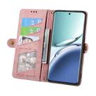 For OPPO Find X7 Geometric Zipper Wallet Side Buckle Leather Phone Case(Pink) - 3