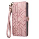 For OPPO Reno11 5G Global Geometric Zipper Wallet Side Buckle Leather Phone Case(Pink) - 2