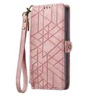 For OPPO Find X7 Ultra Geometric Zipper Wallet Side Buckle Leather Phone Case(Pink) - 2