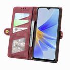 For OPPO A2X 5G Geometric Zipper Wallet Side Buckle Leather Phone Case(Red) - 3