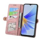 For OPPO A58 4G Geometric Zipper Wallet Side Buckle Leather Phone Case(Pink) - 3