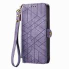 For OPPO A58 4G Geometric Zipper Wallet Side Buckle Leather Phone Case(Purple) - 2