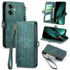 For OPPO K11 5G Geometric Zipper Wallet Side Buckle Leather Phone Case(Green) - 1
