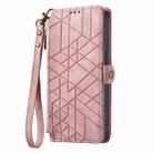 For OPPO K11 5G Geometric Zipper Wallet Side Buckle Leather Phone Case(Pink) - 2