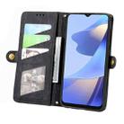 For OPPO Reno8 T 4G Geometric Zipper Wallet Side Buckle Leather Phone Case(Black) - 3