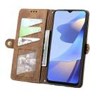 For OPPO Reno8 T 4G Geometric Zipper Wallet Side Buckle Leather Phone Case(Brown) - 3