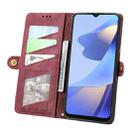 For OPPO Reno8 T 4G Geometric Zipper Wallet Side Buckle Leather Phone Case(Red) - 3