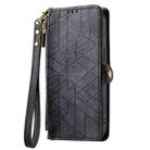 For OPPO A1 Pro Geometric Zipper Wallet Side Buckle Leather Phone Case(Black) - 2