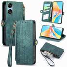 For OPPO A1 Pro Geometric Zipper Wallet Side Buckle Leather Phone Case(Green) - 1