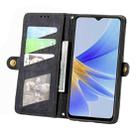 For OPPO A58 5G Geometric Zipper Wallet Side Buckle Leather Phone Case(Black) - 3