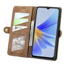 For OPPO A58 5G Geometric Zipper Wallet Side Buckle Leather Phone Case(Brown) - 3