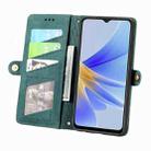 For OPPO  A17 Geometric Zipper Wallet Side Buckle Leather Phone Case(Green) - 3