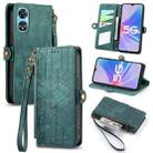 For OPPO A97 5G Geometric Zipper Wallet Side Buckle Leather Phone Case(Green) - 1