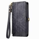 For OPPO A57 4G Geometric Zipper Wallet Side Buckle Leather Phone Case(Black) - 2