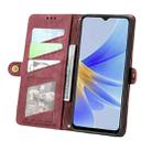 For OPPO A57 4G Geometric Zipper Wallet Side Buckle Leather Phone Case(Red) - 3