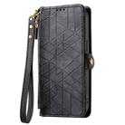 For OPPO Reno8 Pro 5G Geometric Zipper Wallet Side Buckle Leather Phone Case(Black) - 2