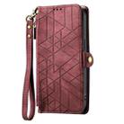 For OPPO Reno8 5G Geometric Zipper Wallet Side Buckle Leather Phone Case(Red) - 2