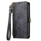 For OPPO  Reno7 4G Geometric Zipper Wallet Side Buckle Leather Phone Case(Black) - 2