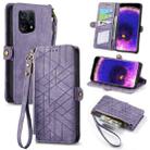 For OPPO Find X5 Geometric Zipper Wallet Side Buckle Leather Phone Case(Purple) - 1