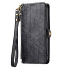 For OPPO Reno7 Pro 5G Geometric Zipper Wallet Side Buckle Leather Phone Case(Black) - 2