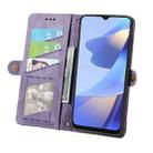 For OPPO Reno7 5G Geometric Zipper Wallet Side Buckle Leather Phone Case(Purple) - 3