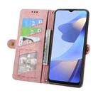 For OPPO A16 Geometric Zipper Wallet Side Buckle Leather Phone Case(Pink) - 3