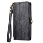 For OPPO Reno6 5G Geometric Zipper Wallet Side Buckle Leather Phone Case(Black) - 2