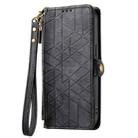 For OPPO Reno6 Pro 5G Geometric Zipper Wallet Side Buckle Leather Phone Case(Black) - 2